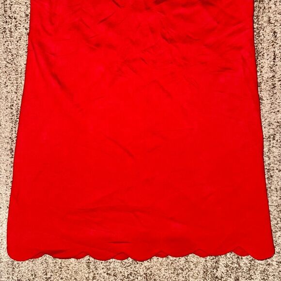 Aqua Women's Sleeveless A-Line Ruffle Bottom Dress in Red Size Large - Picture 6 of 10